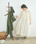 ハンド刺繍コットンモス　2wayワンピース