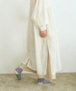 ハンド刺繍コットンモス　2wayワンピース