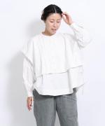 5ozコットンリネンスラブデニム　ベスト付プルオーバー