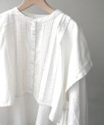 5ozコットンリネンスラブデニム　ベスト付プルオーバー