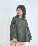 5ozコットンリネンスラブデニム　ベスト付プルオーバー