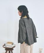 5ozコットンリネンスラブデニム　ベスト付プルオーバー