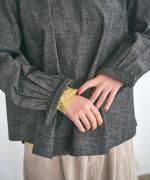 5ozコットンリネンスラブデニム　ベスト付プルオーバー