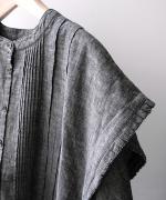 5ozコットンリネンスラブデニム　ベスト付プルオーバー