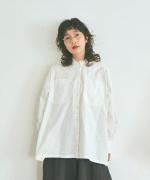 5ozコットンリネンスラブデニム　ロングシャツ