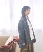 5ozコットンリネンスラブデニム　ロングシャツ