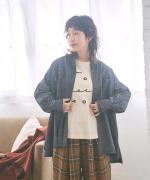 5ozコットンリネンスラブデニム　ロングシャツ