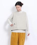 コットンウールカルゼ×ウーステッドビーバー　2wayベスト