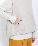 コットンウールカルゼ×ウーステッドビーバー　2wayベスト