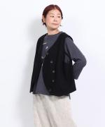 コットンウールカルゼ×ウーステッドビーバー　2wayベスト