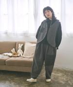 コットンウールカルゼ×ウーステッドビーバー　2wayベスト