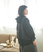 コットンウールカルゼ×ウーステッドビーバー　2wayベスト