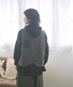 コットンウールカルゼ×ウーステッドビーバー　2wayベスト