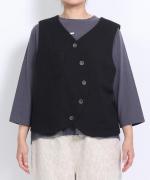 コットンウールカルゼ×ウーステッドビーバー　2wayベスト