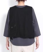 コットンウールカルゼ×ウーステッドビーバー　2wayベスト