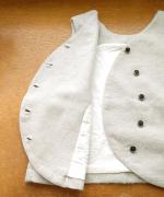 コットンウールカルゼ×ウーステッドビーバー　2wayベスト