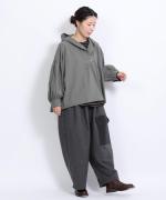 ライトコットンポプリン　フードブラウス