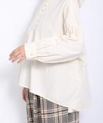 ライトコットンポプリン　フードブラウス