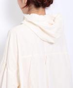 ライトコットンポプリン　フードブラウス