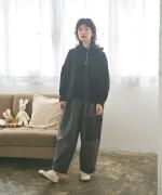 ライトコットンポプリン　フードブラウス