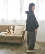 ライトコットンポプリン　フードブラウス