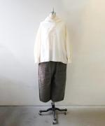 ライトコットンポプリン　フードブラウス