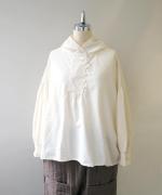 ライトコットンポプリン　フードブラウス