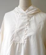 ライトコットンポプリン　フードブラウス