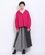 ライトコットンポプリン　フードブラウス