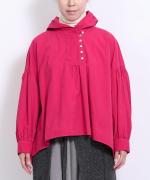 ライトコットンポプリン　フードブラウス