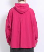 ライトコットンポプリン　フードブラウス