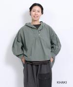 ライトコットンポプリン　フードブラウス