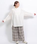 ふわふわコットン　チュニックブラウス