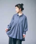 ふわふわコットン　チュニックブラウス