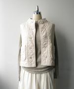 ちょうちょうキルティングデニム　ベスト