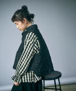 ちょうちょうキルティングデニム　ベスト