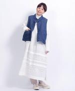 ちょうちょうキルティングデニム　ベスト