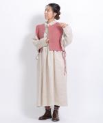 リネンストライプキルト　2wayベスト