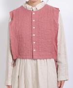 リネンストライプキルト　2wayベスト