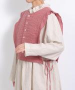 リネンストライプキルト　2wayベスト