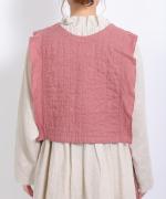 リネンストライプキルト　2wayベスト