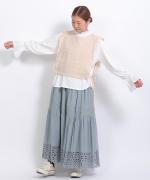 リネンストライプキルト　2wayベスト