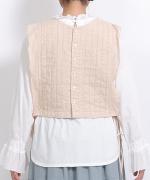 リネンストライプキルト　2wayベスト