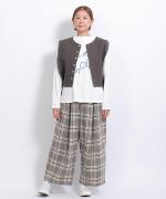 リネンストライプキルト　2wayベスト