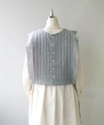 リネンストライプキルト　2wayベスト