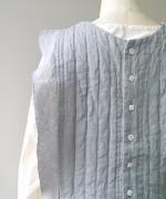 リネンストライプキルト　2wayベスト