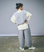 リネンストライプキルト　2wayベスト