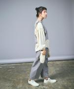 リネンストライプキルト　2wayベスト