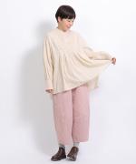 リネンストライプキルト　ブラウス