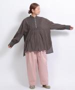 リネンストライプキルト　ブラウス